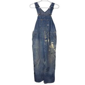 True Vintage 60s Lee Jelt Denim Jean Overalls Bib Union Made Distressed 42x30